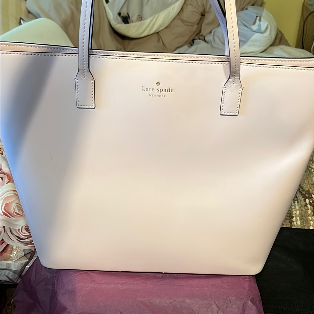 Kate Spade Pink Structured Tote with Leather Handles